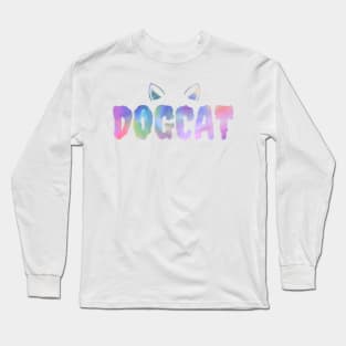 Rainbow DOGCAT. Are Cat and Dog Friends? Long Sleeve T-Shirt